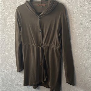 Bettie Monroe stretch merino button up hoodie